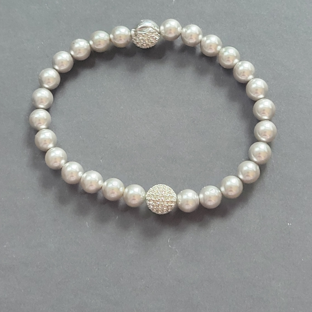 Sterling Silver and Swarovski Crystal Ball bracelet